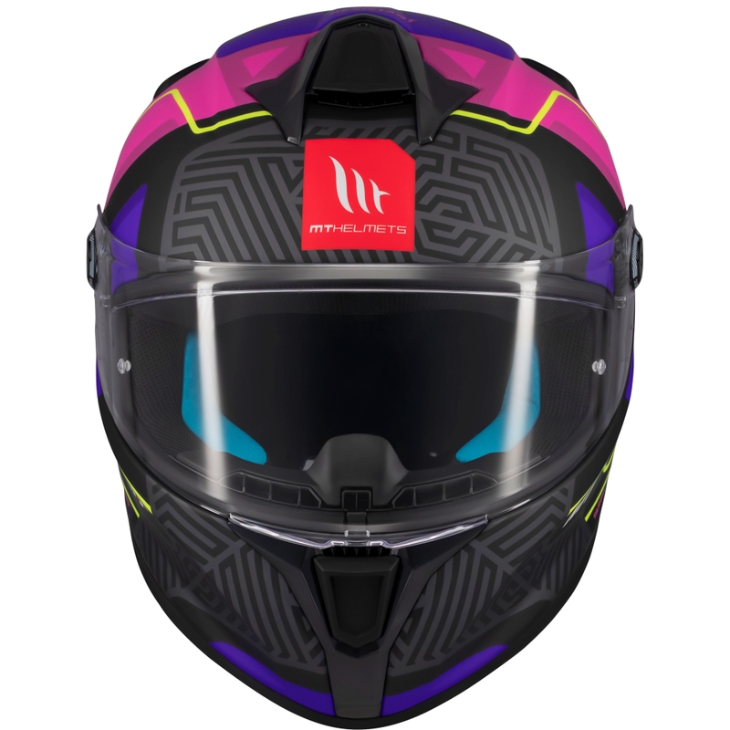Zintegrowany kask motocyklowy MT Targo S Brik matowy czarno-różowy