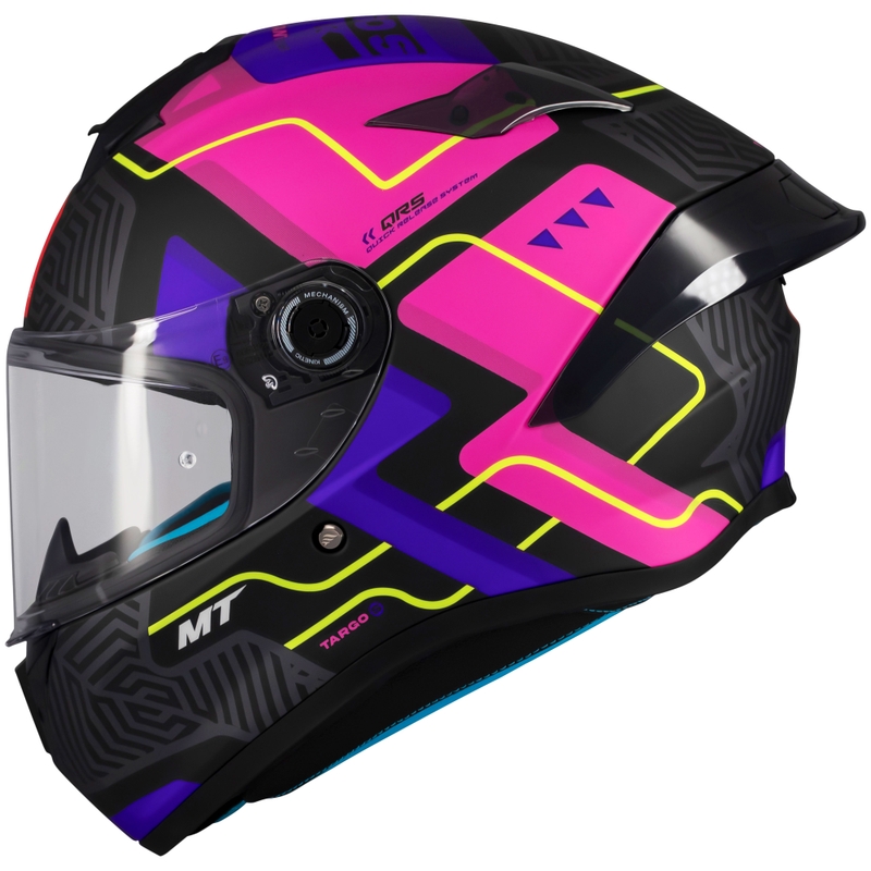 Zintegrowany kask motocyklowy MT Targo S Brik matowy czarno-różowy