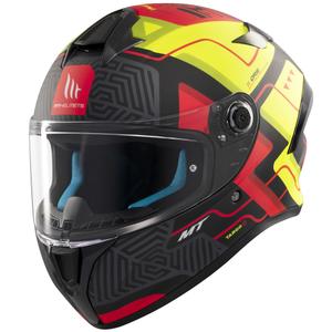 Zintegrowany kask motocyklowy MT Targo S Brik matowy czarno-żółty