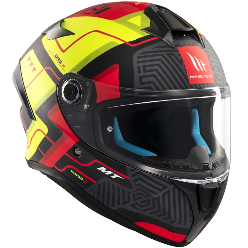 Zintegrowany kask motocyklowy MT Targo S Brik matowy czarno-żółty