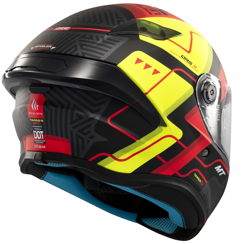 Zintegrowany kask motocyklowy MT Targo S Brik matowy czarno-żółty