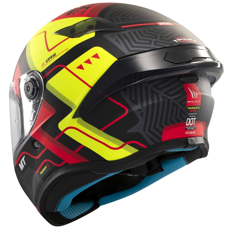 Zintegrowany kask motocyklowy MT Targo S Brik matowy czarno-żółty