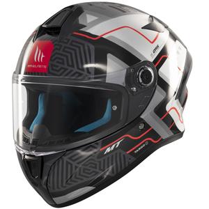 Zintegrowany kask motocyklowy MT Targo S Brik błyszczący czarno-biały