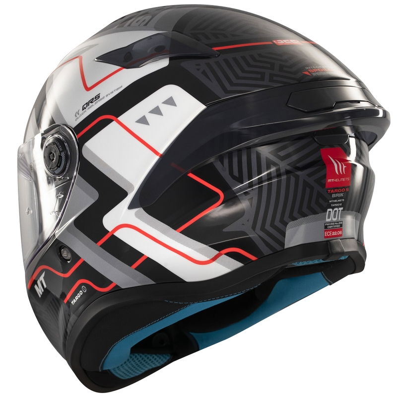 Zintegrowany kask motocyklowy MT Targo S Brik błyszczący czarno-biały