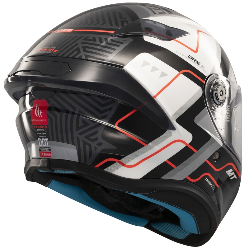Zintegrowany kask motocyklowy MT Targo S Brik błyszczący czarno-biały