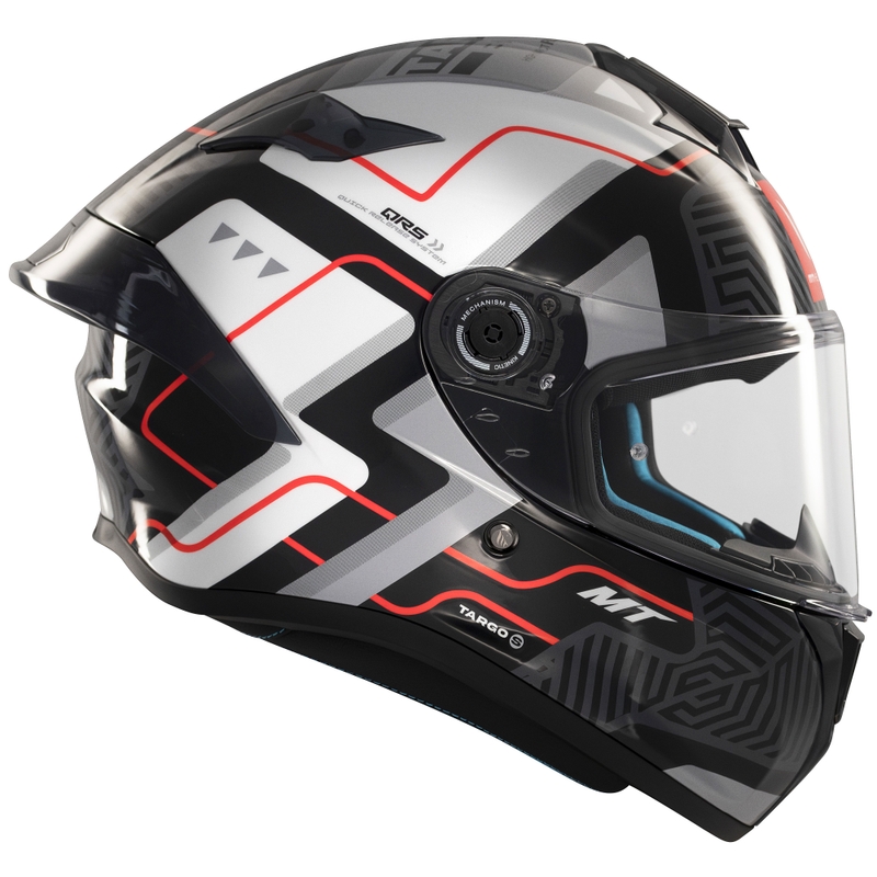 Zintegrowany kask motocyklowy MT Targo S Brik błyszczący czarno-biały
