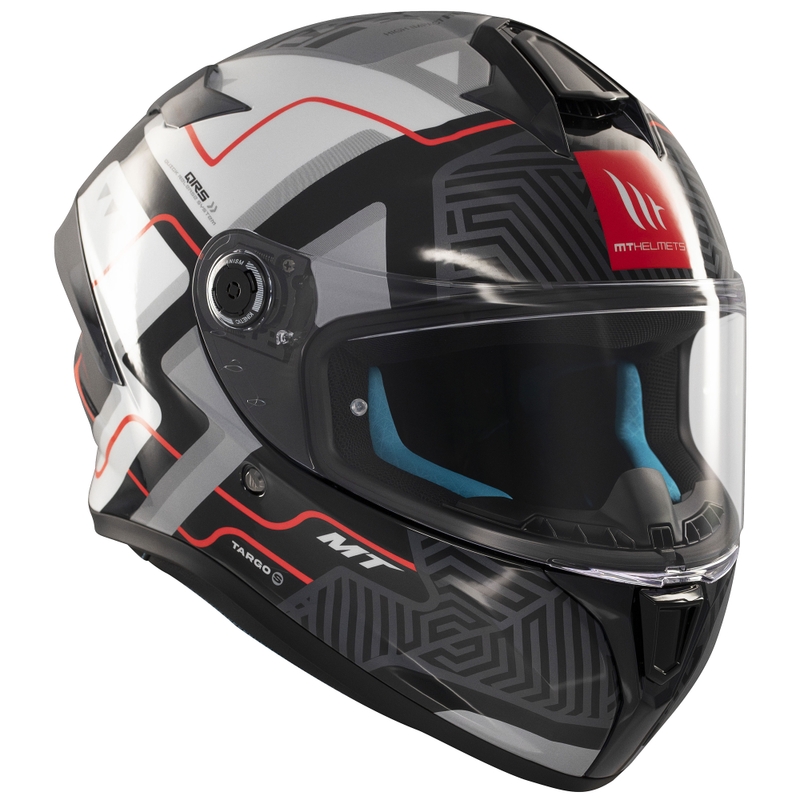 Zintegrowany kask motocyklowy MT Targo S Brik błyszczący czarno-biały