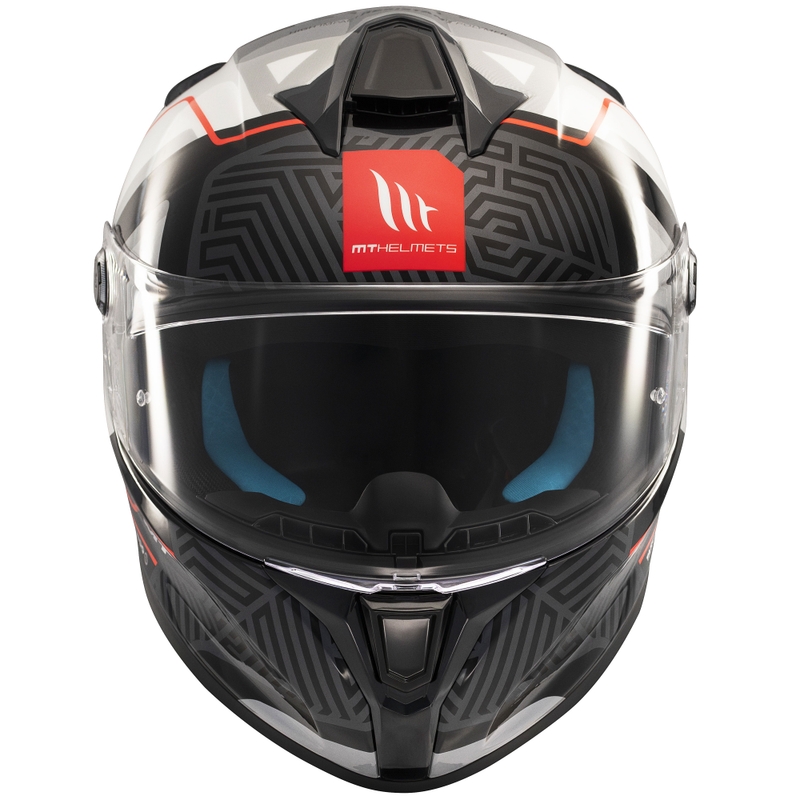 Zintegrowany kask motocyklowy MT Targo S Brik błyszczący czarno-biały