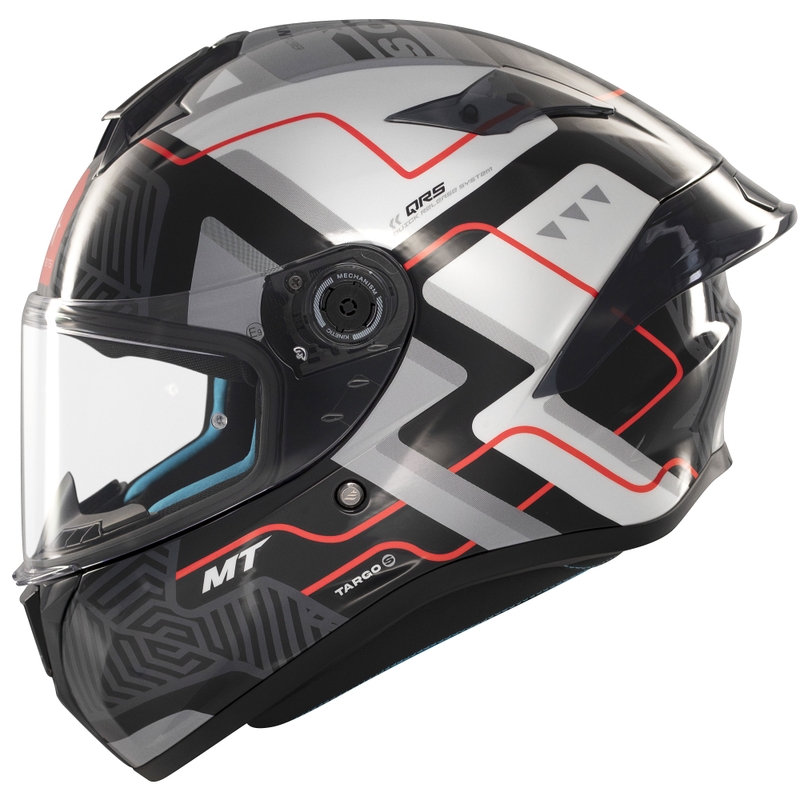 Zintegrowany kask motocyklowy MT Targo S Brik błyszczący czarno-biały