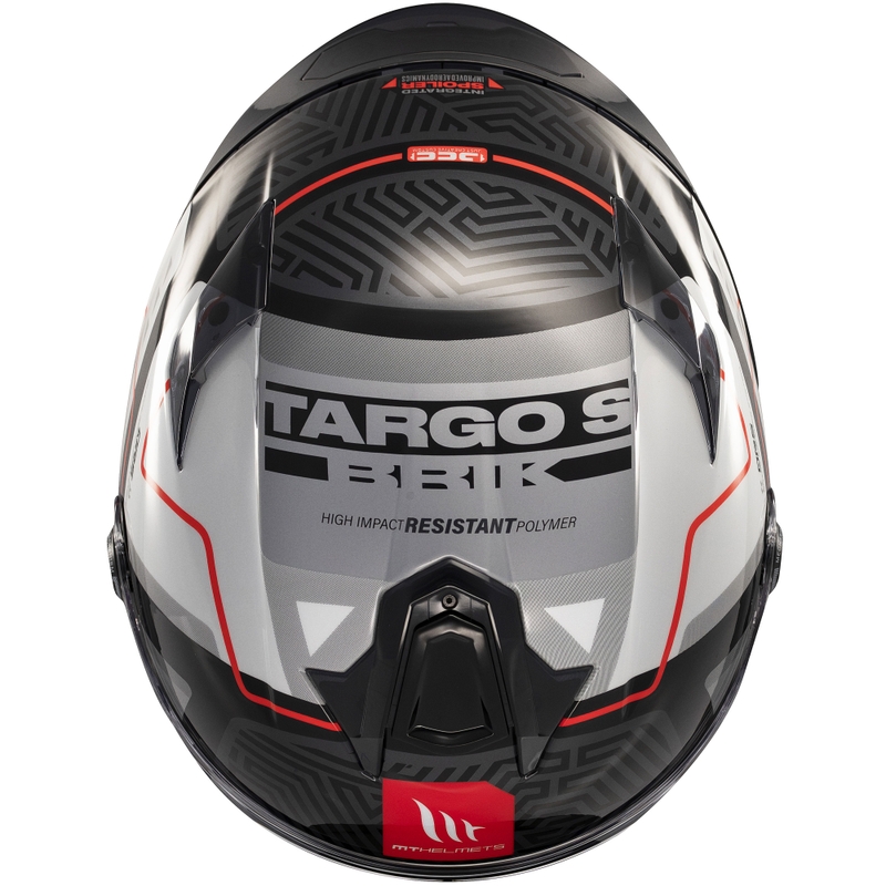 Zintegrowany kask motocyklowy MT Targo S Brik błyszczący czarno-biały
