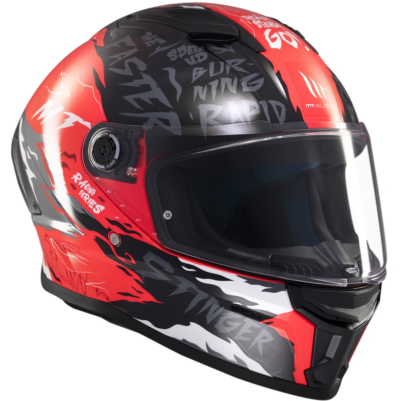 Kask motocyklowy integralny MT Stinger 2 Ardent czarno-czerwony