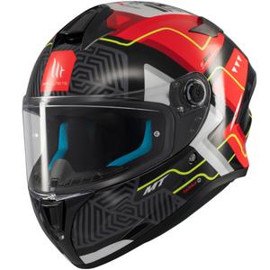 Zintegrowany kask motocyklowy MT Targo S Brik błyszczący czarno-czerwony