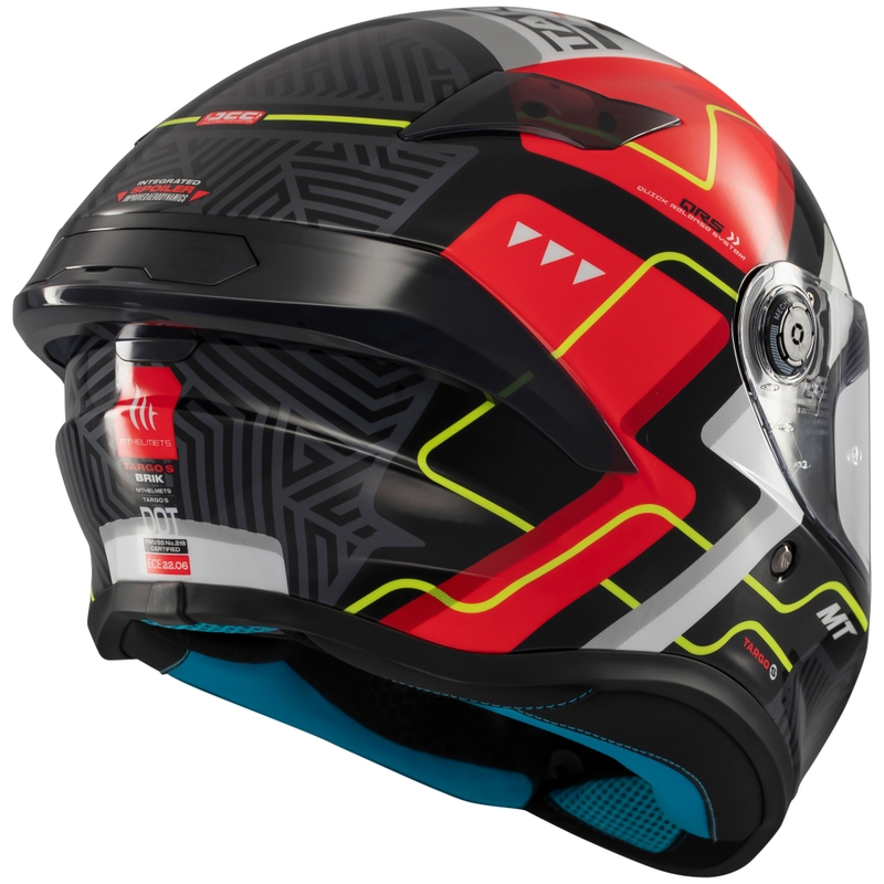 Zintegrowany kask motocyklowy MT Targo S Brik błyszczący czarno-czerwony