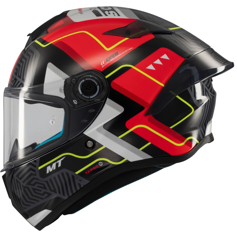Zintegrowany kask motocyklowy MT Targo S Brik błyszczący czarno-czerwony