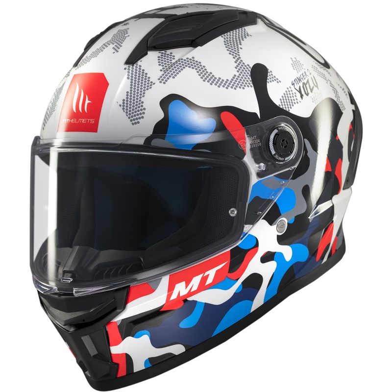 Kask motocyklowy integralny MT Stinger 2 Yozu biało-niebieski