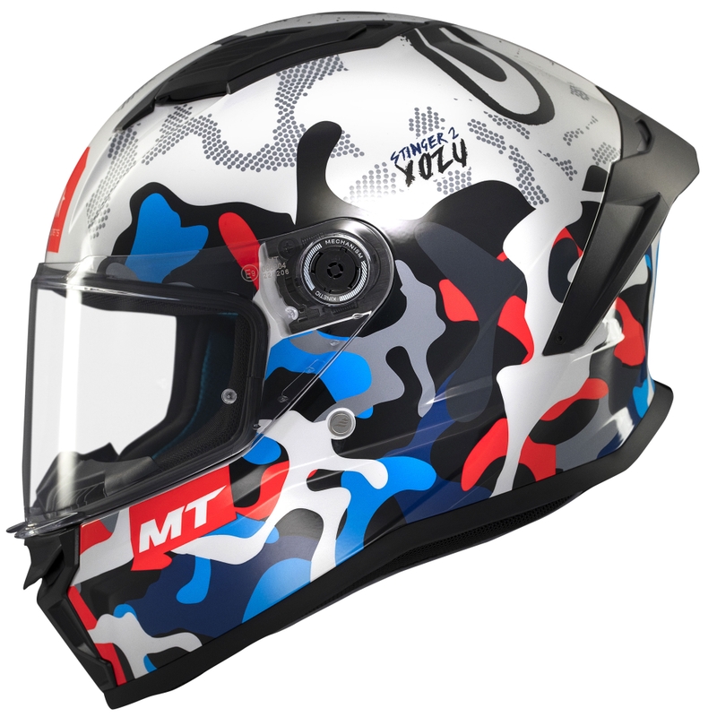Kask motocyklowy integralny MT Stinger 2 Yozu biało-niebieski