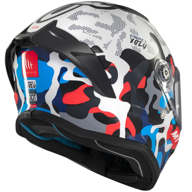 Kask motocyklowy integralny MT Stinger 2 Yozu biało-niebieski