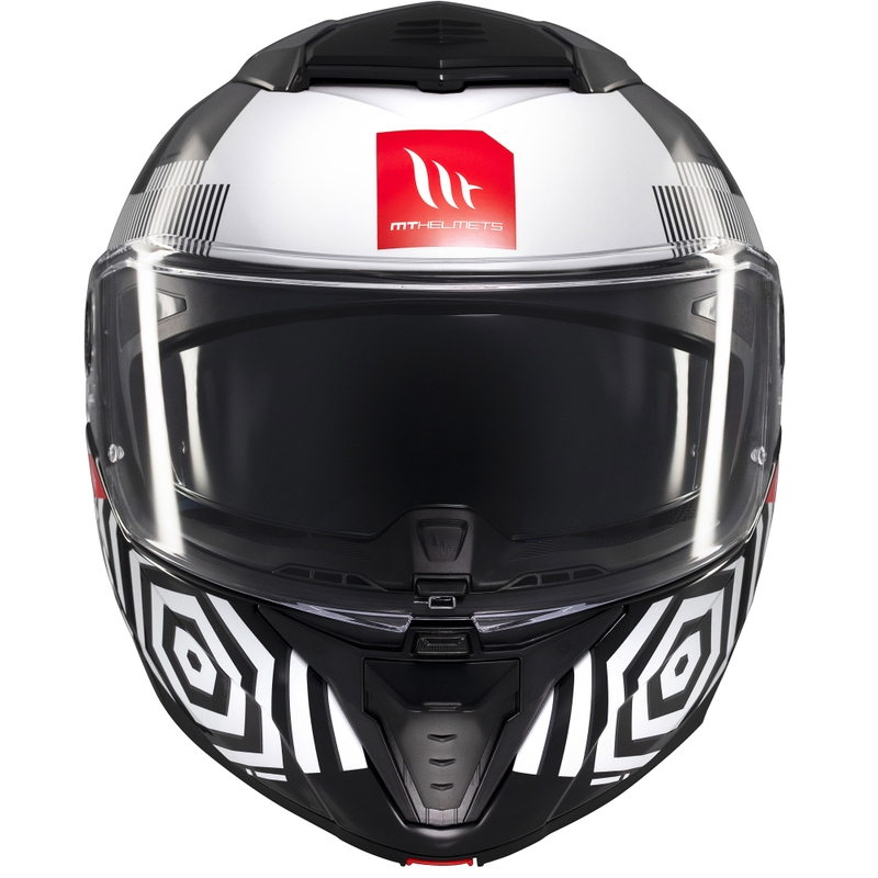 Kask motocyklowy składany MT Atom 2 SV Strange czarno-biało-szary
