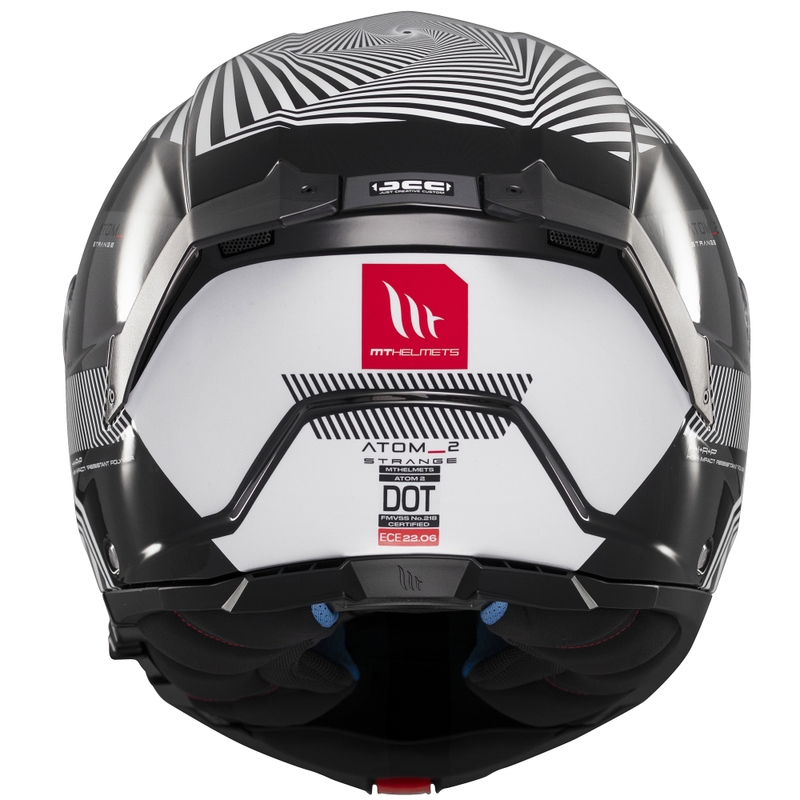 Kask motocyklowy składany MT Atom 2 SV Strange czarno-biało-szary