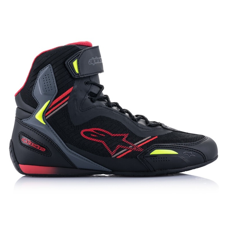 Buty motocyklowe Alpinestars Faster-3 Rideknit czarno-czerwono-fluo żółto-szare