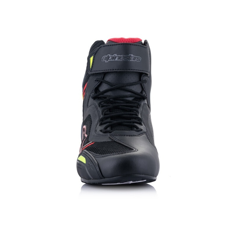 Buty motocyklowe Alpinestars Faster-3 Rideknit czarno-czerwono-fluo żółto-szare