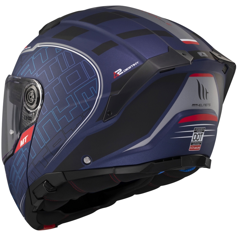 Kask motocyklowy składany MT Atom 2 SV Destiny matowo niebiesko-czarny