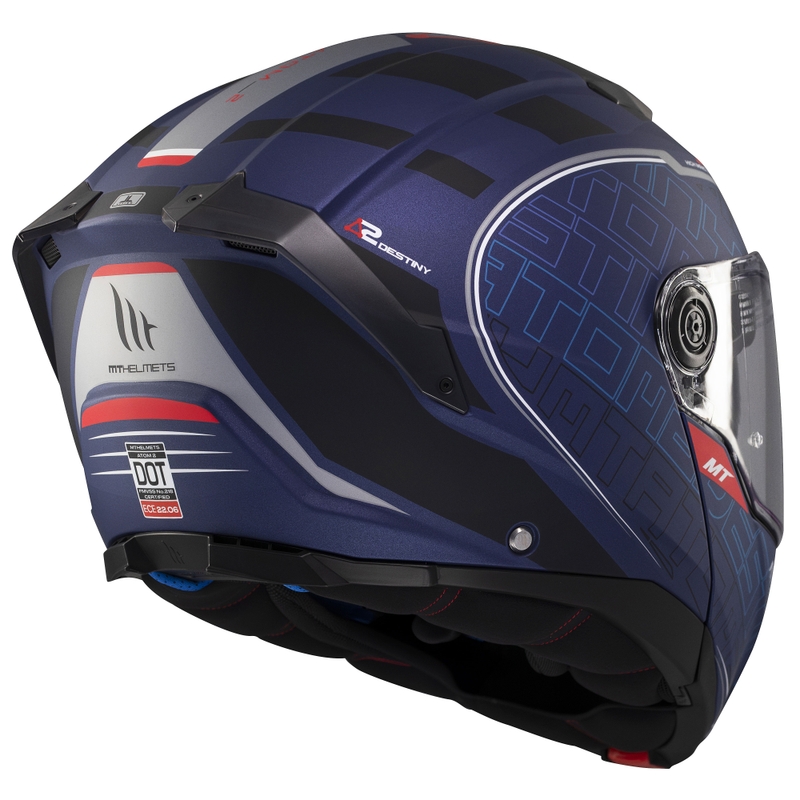 Kask motocyklowy składany MT Atom 2 SV Destiny matowo niebiesko-czarny