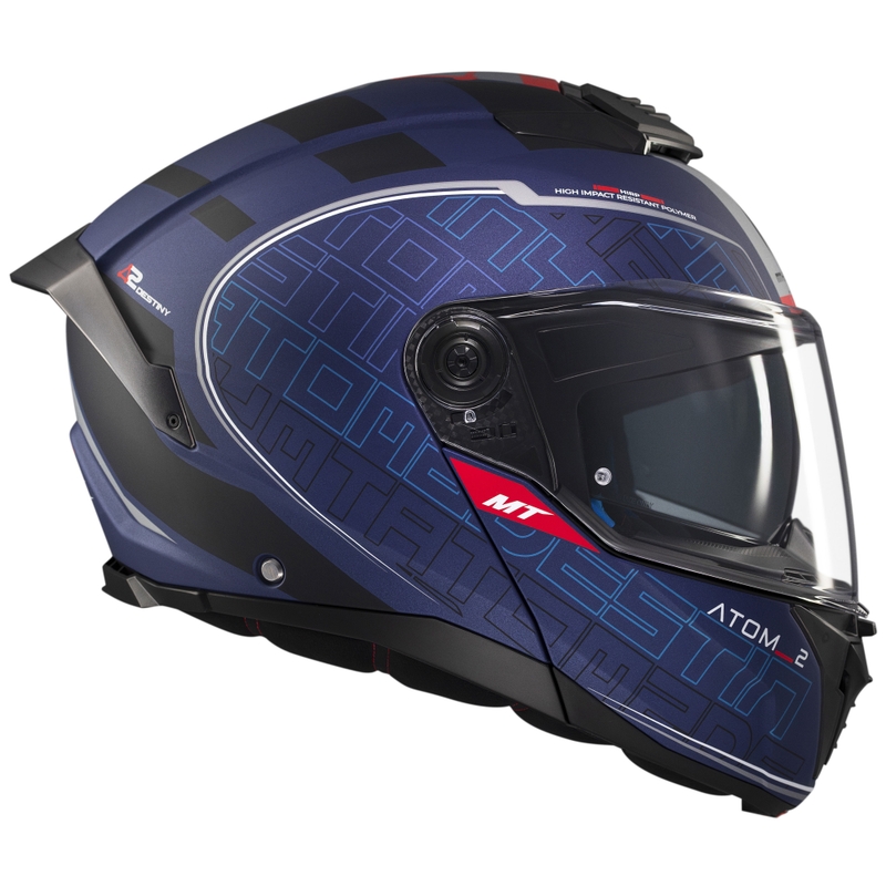 Kask motocyklowy składany MT Atom 2 SV Destiny matowo niebiesko-czarny