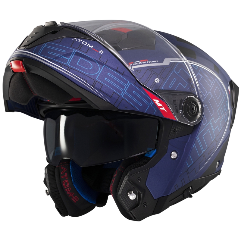 Kask motocyklowy składany MT Atom 2 SV Destiny matowo niebiesko-czarny