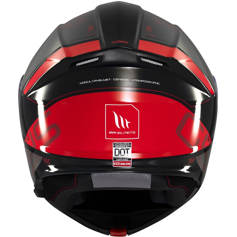 Kask motocyklowy składany MT Genesis SV Atempo czarno-szaro-czerwony