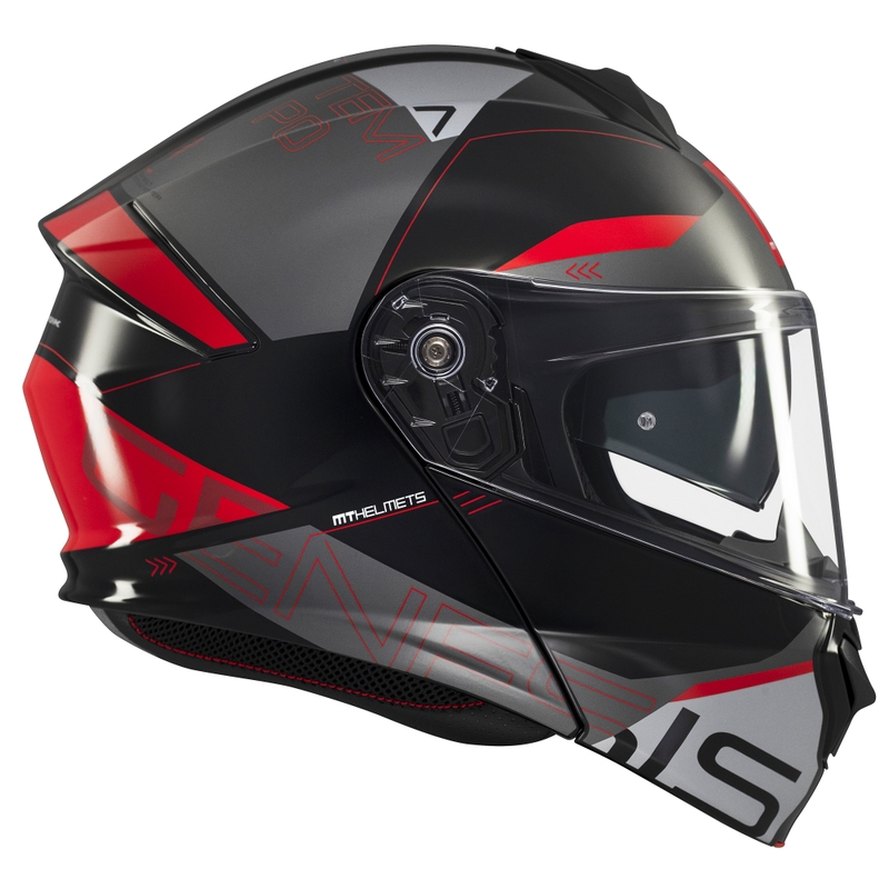Kask motocyklowy składany MT Genesis SV Atempo czarno-szaro-czerwony