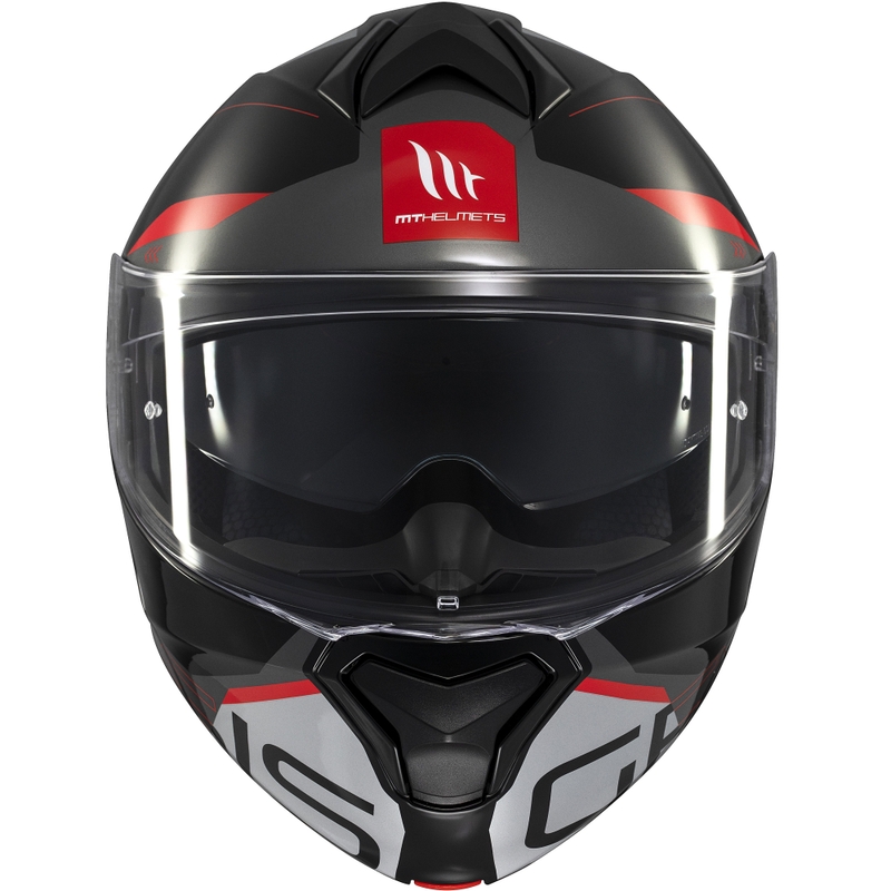 Kask motocyklowy składany MT Genesis SV Atempo czarno-szaro-czerwony
