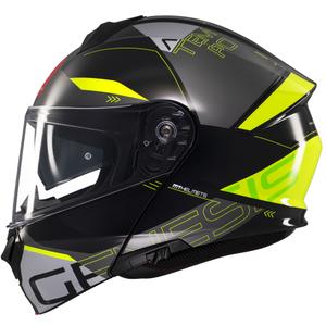 Kask motocyklowy składany MT Genesis SV Atempo w kolorze czarno-szaro-fluo żółtym