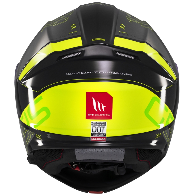 Kask motocyklowy składany MT Genesis SV Atempo w kolorze czarno-szaro-fluo żółtym
