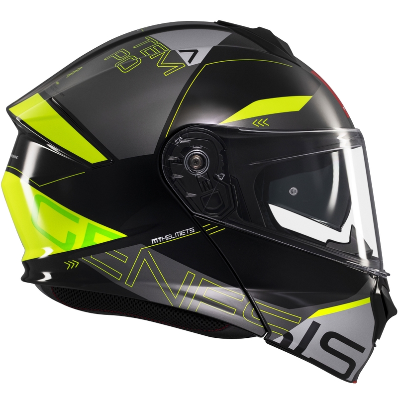 Kask motocyklowy składany MT Genesis SV Atempo w kolorze czarno-szaro-fluo żółtym