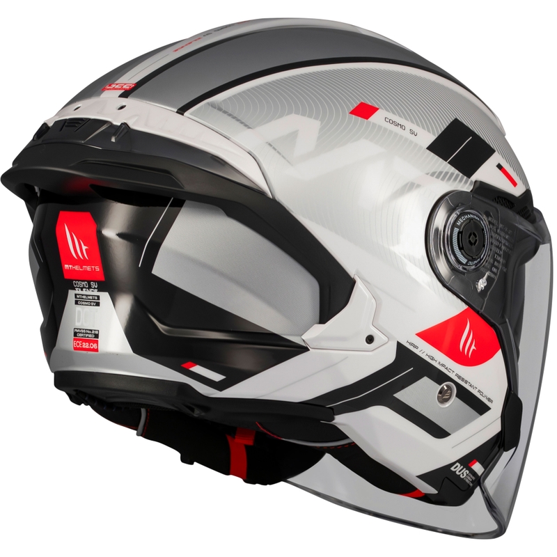 Kask motocyklowy otwarty MT Cosmo SV Silence biało-szary