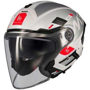Kask motocyklowy otwarty MT Cosmo SV Silence biało-szary