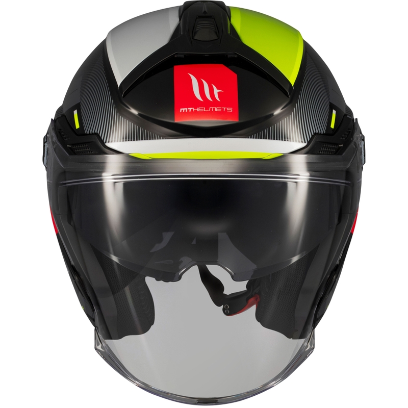 Kask motocyklowy otwarty MT Cosmo SV Silence czarno-fluo żółty