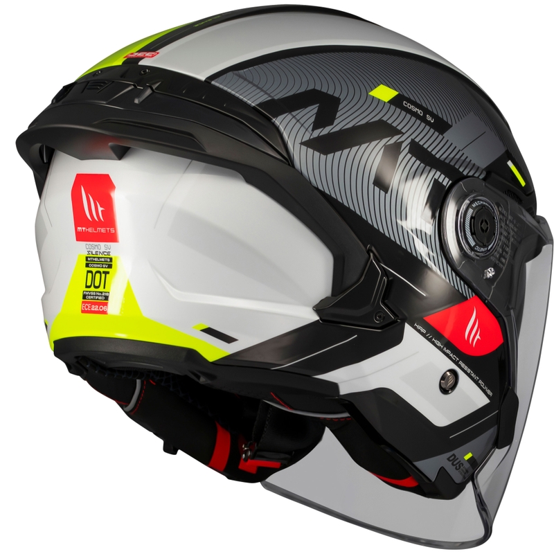 Kask motocyklowy otwarty MT Cosmo SV Silence czarno-fluo żółty