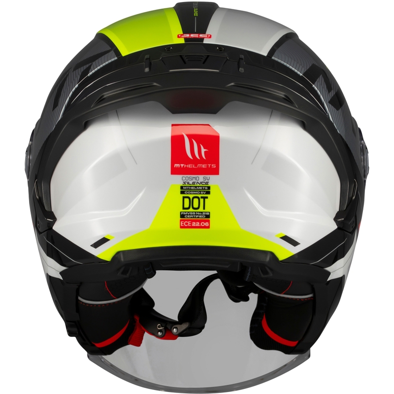 Kask motocyklowy otwarty MT Cosmo SV Silence czarno-fluo żółty