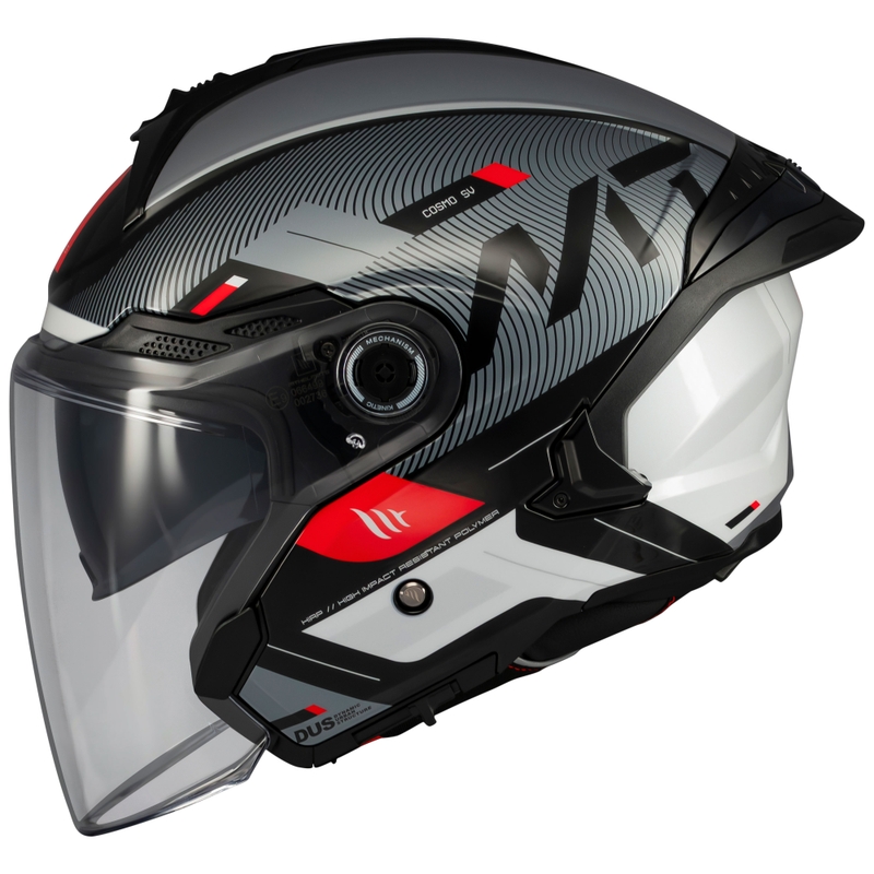Kask motocyklowy otwarty MT Cosmo SV Silence czarno-szaro-biały