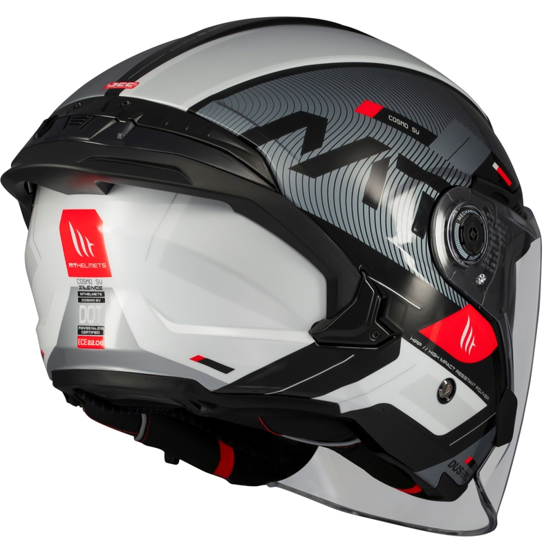 Kask motocyklowy otwarty MT Cosmo SV Silence czarno-szaro-biały