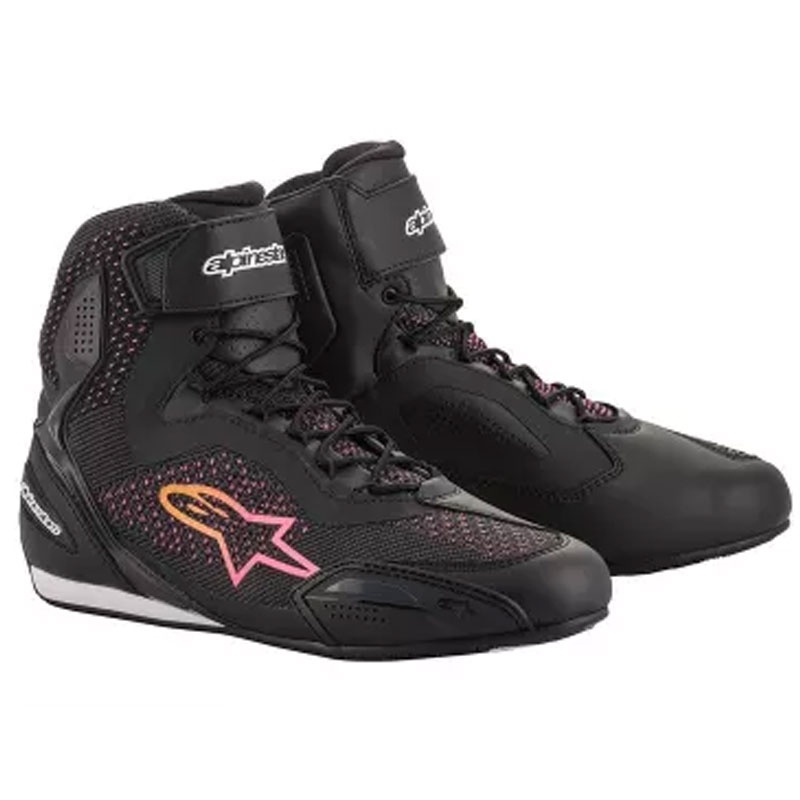 Alpinestars Stella Faster 3 Rideknit damskie buty motocyklowe czarno-żółto-różowe