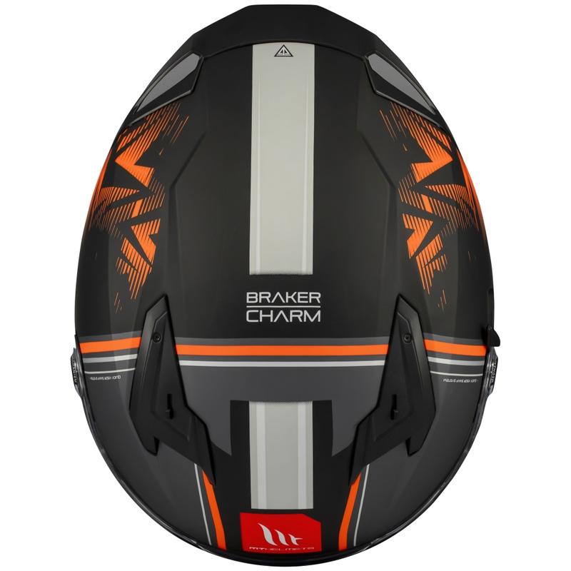 Zintegrowany kask motocyklowy MT Braker SV Charm matowy czarno-pomarańczowy