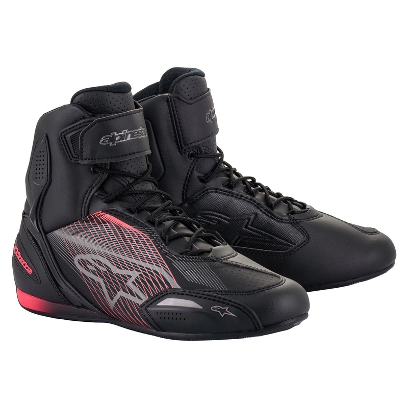 Buty motocyklowe damskie Alpinestars Stella Faster 3 czarno-srebrno-różowe