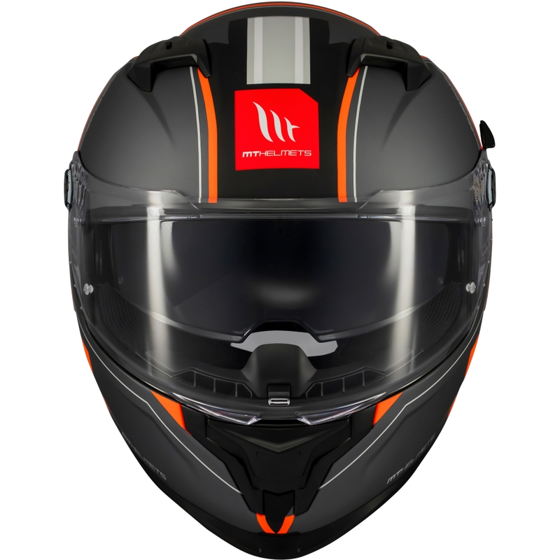 Zintegrowany kask motocyklowy MT Braker SV Charm matowy czarno-pomarańczowy