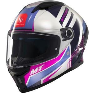 Kask motocyklowy integralny MT Stinger 2 Tron szaro-fioletowo-różowy
