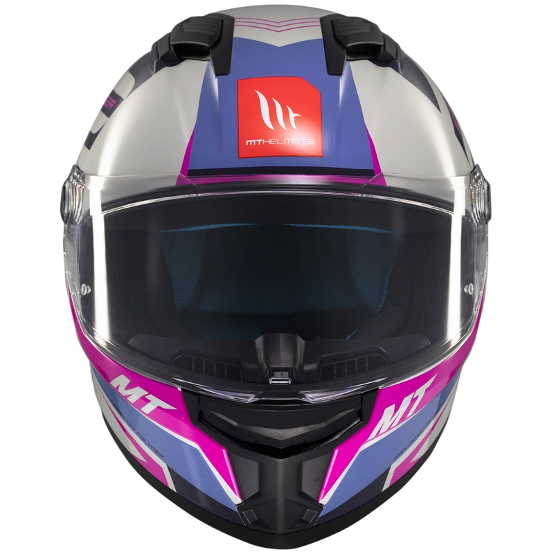Kask motocyklowy integralny MT Stinger 2 Tron szaro-fioletowo-różowy