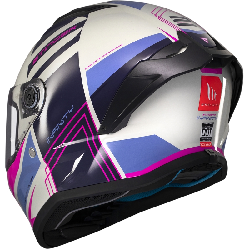 Kask motocyklowy integralny MT Stinger 2 Tron szaro-fioletowo-różowy