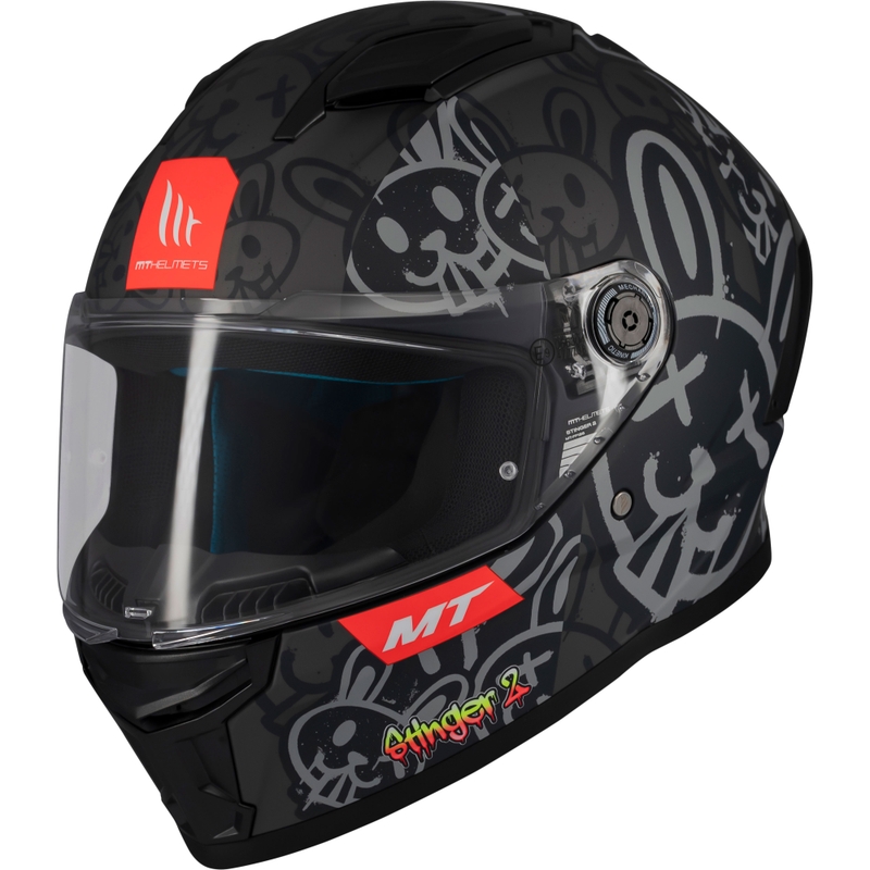 Kask motocyklowy integralny MT Stinger 2 RAM F1 czarno-szary